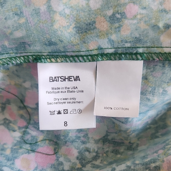 Batsheva Green Puff Sleeve Sundress with Mock Neck - Picture 3 of 6